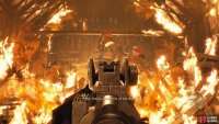 You need to shoot the red barrels while they&rsquo;re in his hands.