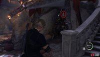 Shoot the hanging silver container.