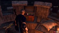 Make your way across, and climb the ladder to reach the top of the tower where you’ll find a chest containing the Emerald.