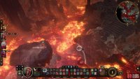 Jump across the lava to reach an isolated island,