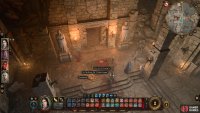 Follow the path into the altar room, find the hidden buttons, and open the secret door.