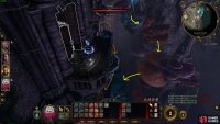 This angle shows where both routes enter the Arcane Tower to get the mushrooms.