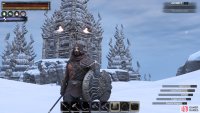 Weapons with the Cold Insulated perk, such as the Solspeil shield pictured here, will help to keep you warm even if you&rsquo;re wearing thin armor.