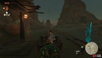 Hop in the cart at the bottom of Death Mountain.