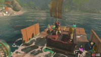 Position the raft towards the Great Fairy Fountain, load the troupe, and hit your fans to set sail!