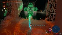 Ascend to the next floor and activate the fans, grab it with Ultrahand before it flies off.