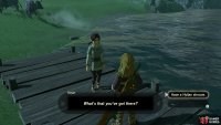 Koyin lives on the Hateno farm and stands at the pond dock.