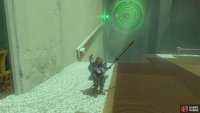 Setting the device off, hitting the required target.