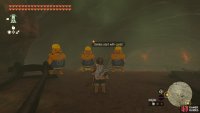 Speak with the trio to start Mine-Cart Land.