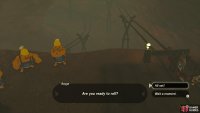 Place the mine cart on the track and then hop in.