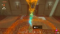 use a balloon and fire to get it to reach the plate!