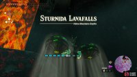 You can climb or use a flying device to reach the Lava Falls