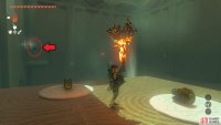 The chest is found on a platform opposite the one with the emitters.