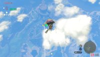 You should be able to glide and land straight on the diving island from the tower