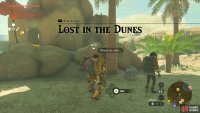 Speak to the travelers at the bazaar to begin this side quest