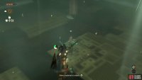 You’ll need to hit the Constructs with arrows while in the air.