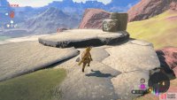 Find some flying rocks west of the tower and climb onto one shortly after it lands,