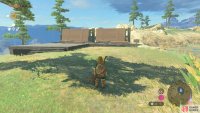 Search the southwestern edge of the lake to find some building materials,