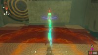 Attach the blunt end of a stake to a hanging platform,