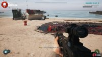 Shoot the red barrel in the first pit to set it on fire.