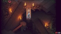 Use the lever to make this ledge extend and allow you to break through the floor below.