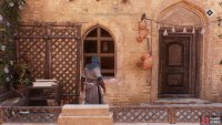 Drop down onto the balcony, you can see it from the main street. Look through the window, and you will see a barred window on the other side.