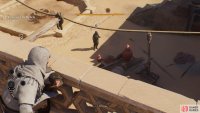 You can use throw knives at the explosive pots to make short work of the bandits.