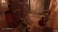 In this little backroom, check through this cloth curtain for another little secret room.