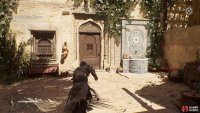 Interact with the door to listen in on Arib and the patron, triggering a cutscene.