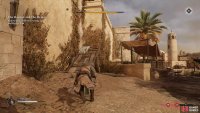 Climb the ramp on the northwest side to gain access to the ramparts.