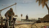 Eavesdrop on the informant and the solider when he reaches the next harbor.