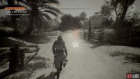 Follow the tracks to the building from the widow’s farmhouse.