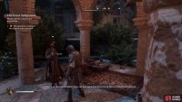 Find and speak with Arib in the eastern outer courtyard.