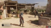 The NPC you’re looking for will be making bread. Whistle to move the guard in front of him and grab the artifact.