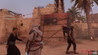 Use the side of the building to climb up to the objective.
