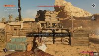 Enter the camp from the east using these crates.