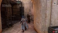 Speak with the weapons dealer and start to follow him.