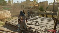 Follow the Weapons Dealer a bit further after clearing the courtyard to reach the safe area and speak to him.