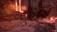 Cross the stone bridge that has formed, and at the end, you’ll find the Umbral Belly with the Eye.