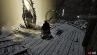 Head to the top of the tower to access the beacon, and a chest full of upgrade materials including a Deralium Chunk.