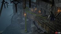 Follow the path, take out the spike helmet enemy then go down the ladder.