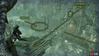 Follow it around and go across the bone beam. Here, you’ll find an effigy to exit the Umbral Realm. Now, drop and kick the plank to open a shortcut.