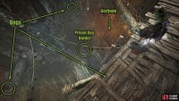 At the ladder, look down, and jump onto Gerlinde’s cage. You can take out some enemies here without getting attacked yourself.