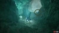 At the end of the tunnel, you&rsquo;ll find the tablet that Gerlinde requested on the edge.