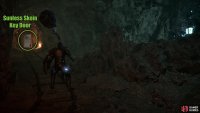 For the Mines Door, warp to the Mines (Hooded Antuli), turn behind you, and the door will be at the end of the tunnel.