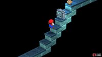 Make your way to the opposite side while jumping over the Goombas, running under the Thwomp, and then exit via the pipe at the end.