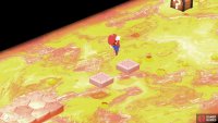 Finally, make your way across another lava-filled room, but this time with rotating platforms.