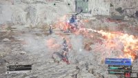 It does have a fire breath attack, but you have the chance to block it, if needed.