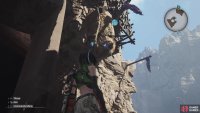 When standing on the rocky area, you&rsquo;ll have to toss the shuriken to knock loose a grapple point.
