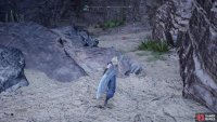 Look for this path that leads downward near the location of the Cactuar Rock.